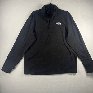 The North Face Mens L Black Micro Fleece 1/4 Zip Pullover Long Sleeve Shirt